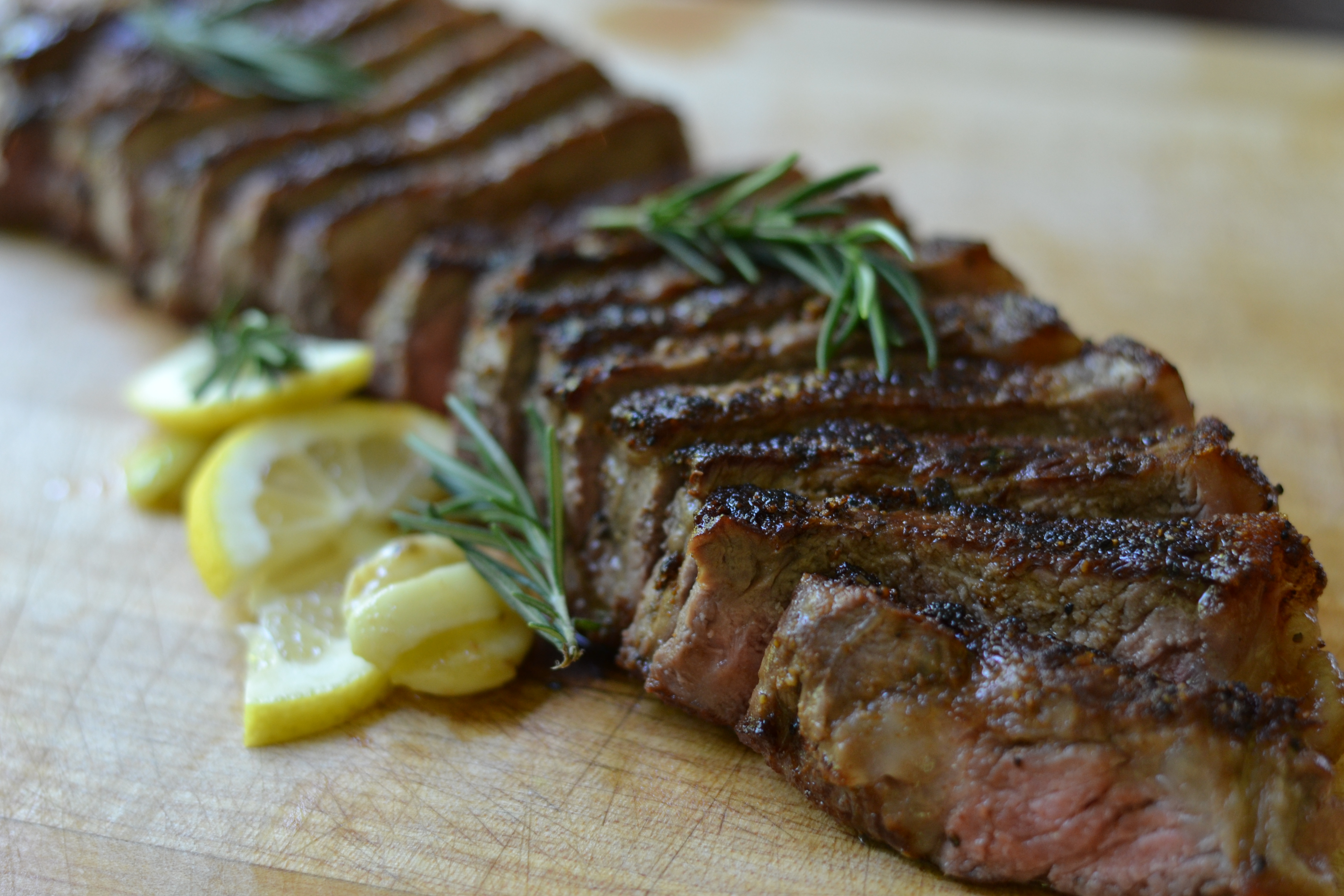 Sliced Steak with Rosemary Lemon Sauce